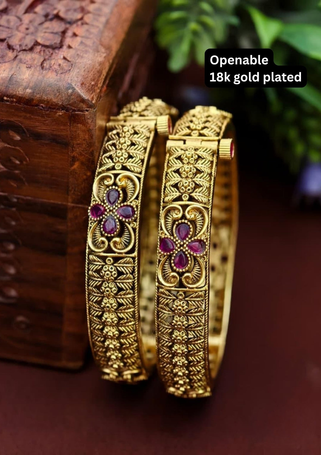 Kundan Openable Bangles ( set of 2) s180541