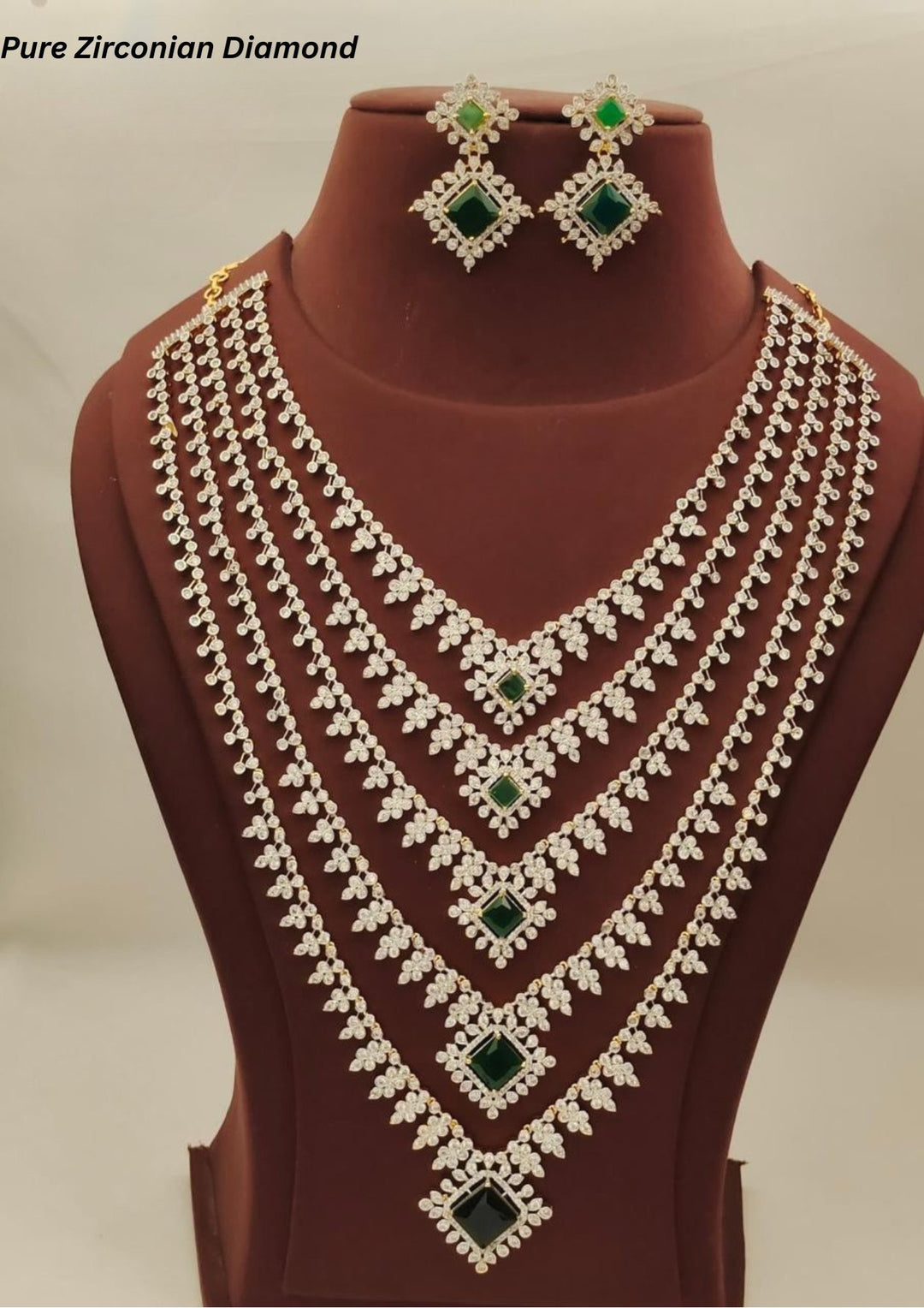 Pure Zirconian Diamond  Necklace with Earrings s 500064