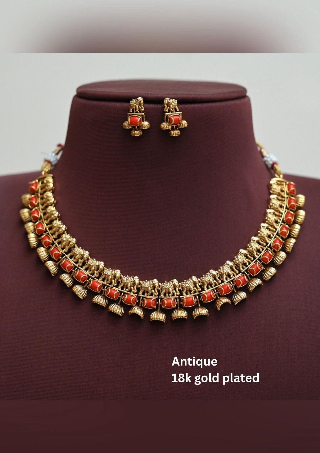 Kundan Antique Necklace with Earrings dp814007