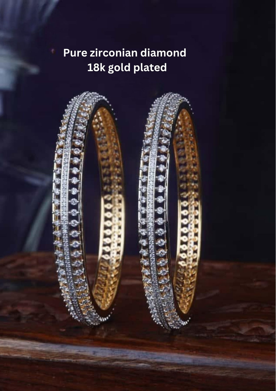 Pure Zirconian Diamond Bangles (set of 2) c109020