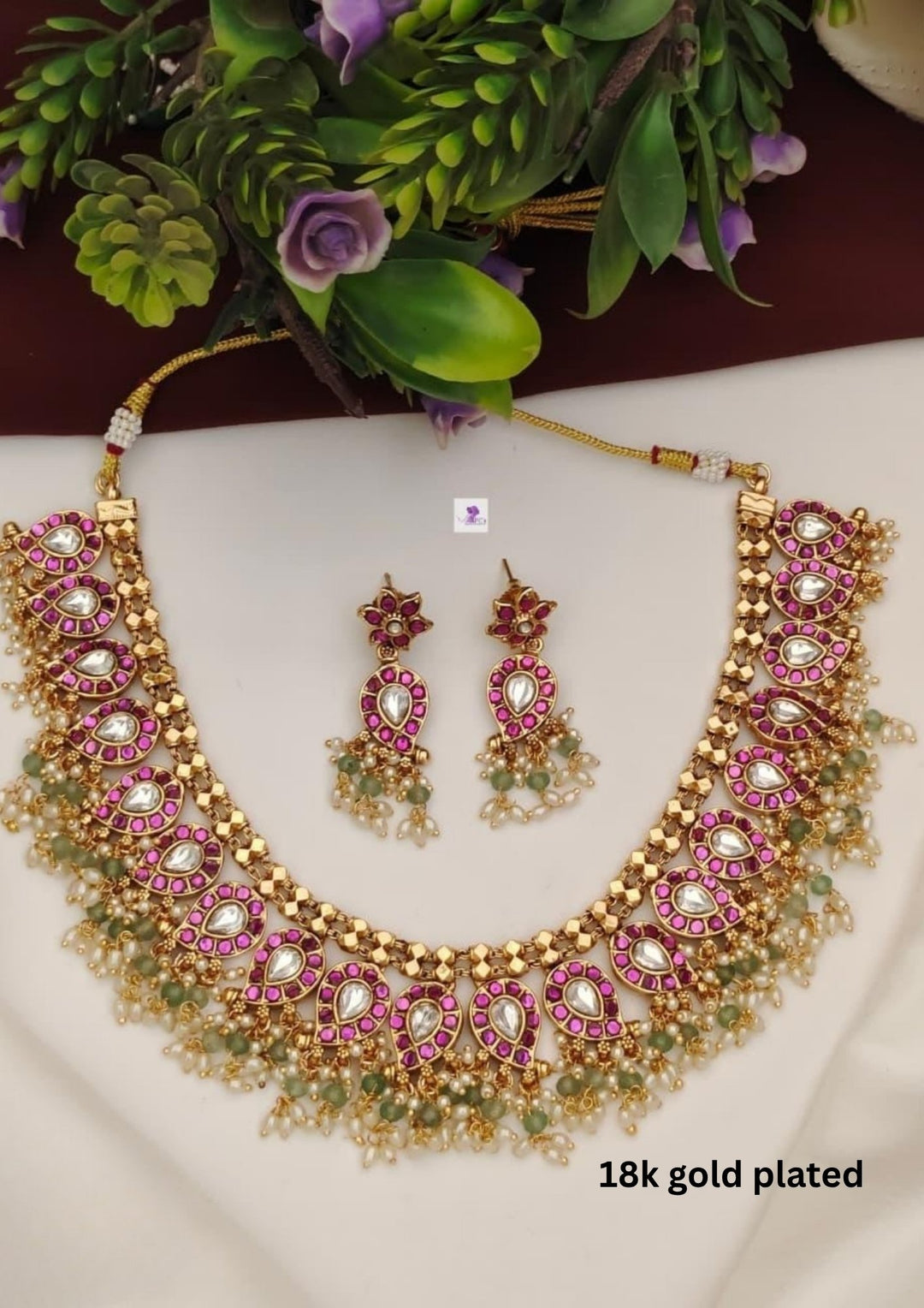 Kundan Necklace with Earrings s500064
