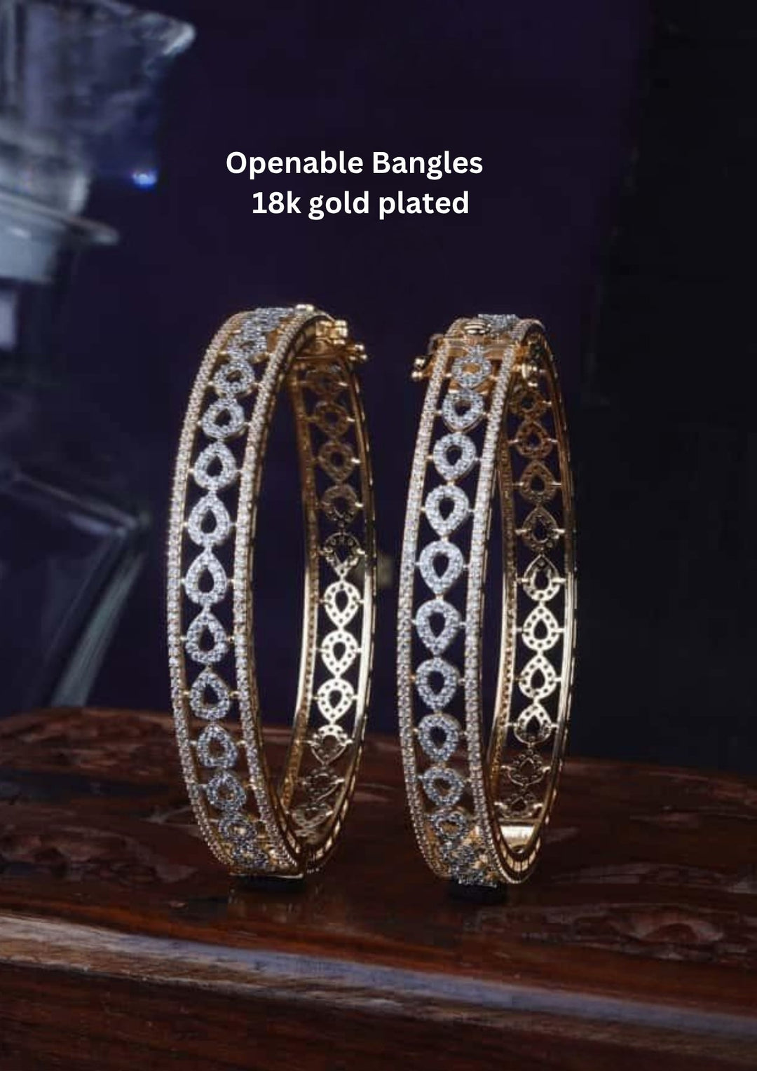 Pure Zirconian Diamond Openable Bangles (set of 2) c108020