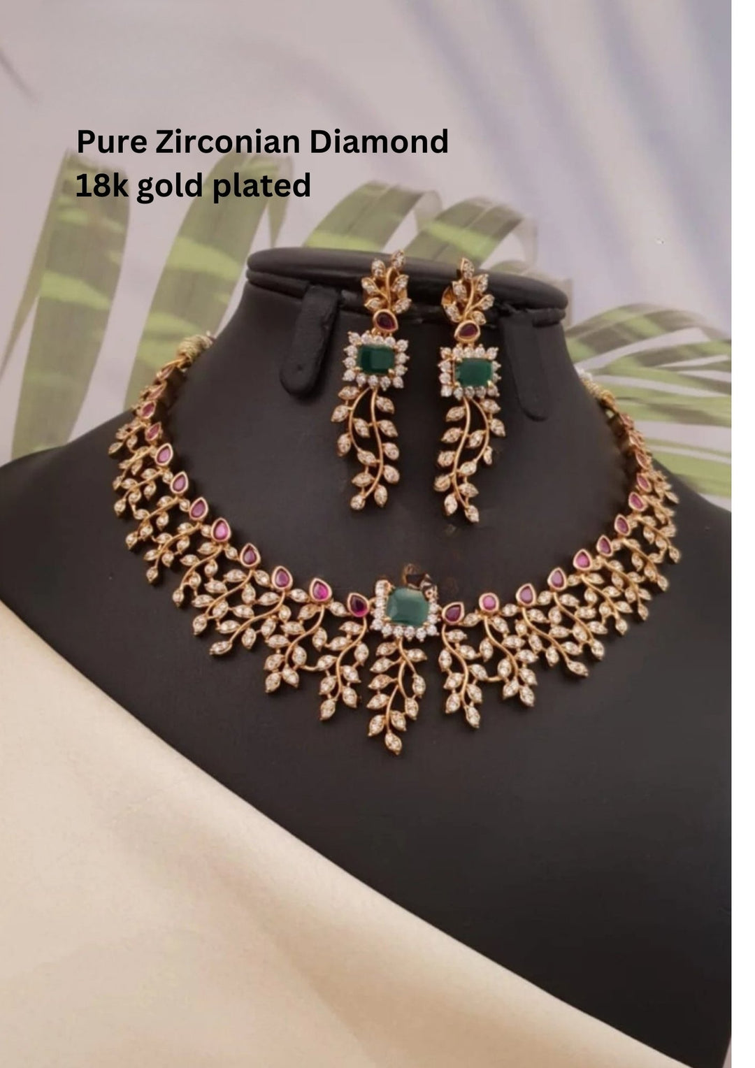 Kundan and beads Brass Base necklace set with earrings g 101099