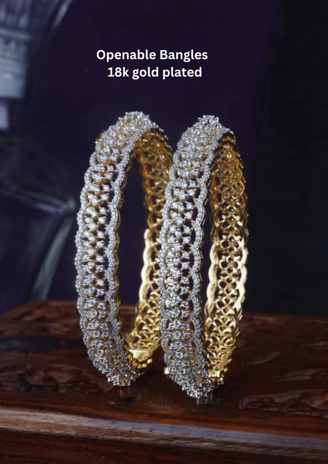 Pure Zirconian Diamond Openable Bangles (set of 2) c1013020