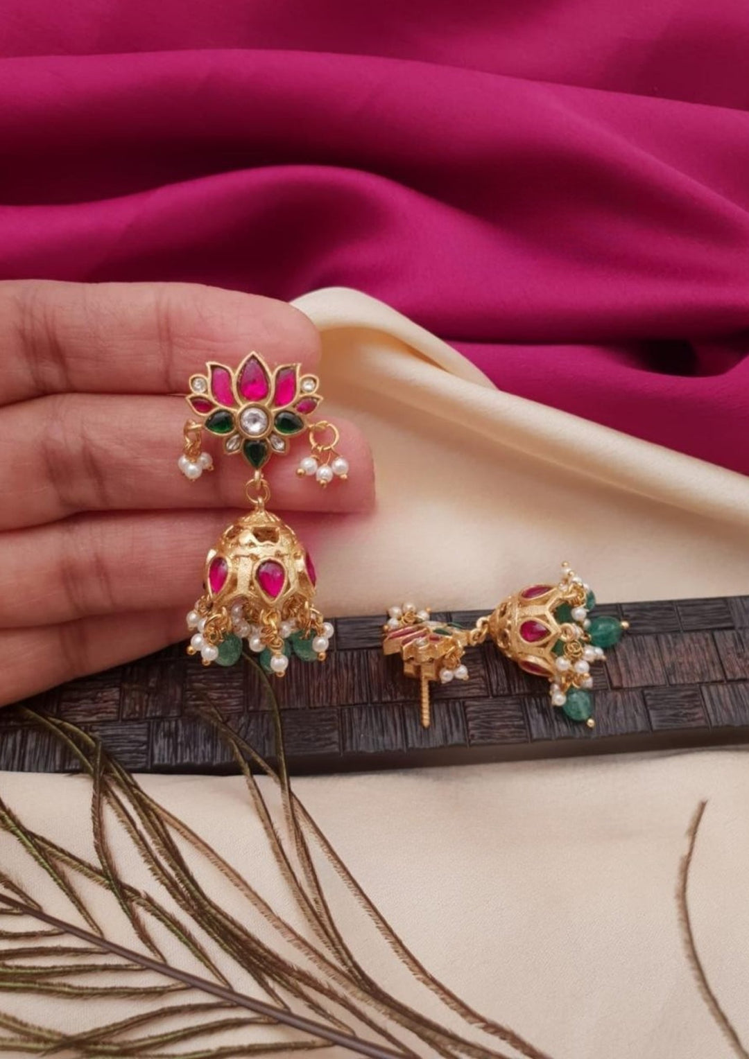 Jadau Kundan Jumkas g101199
