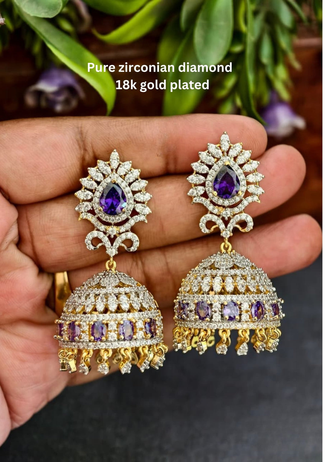 Pure Zirconian Diamond Jhumkas s130099