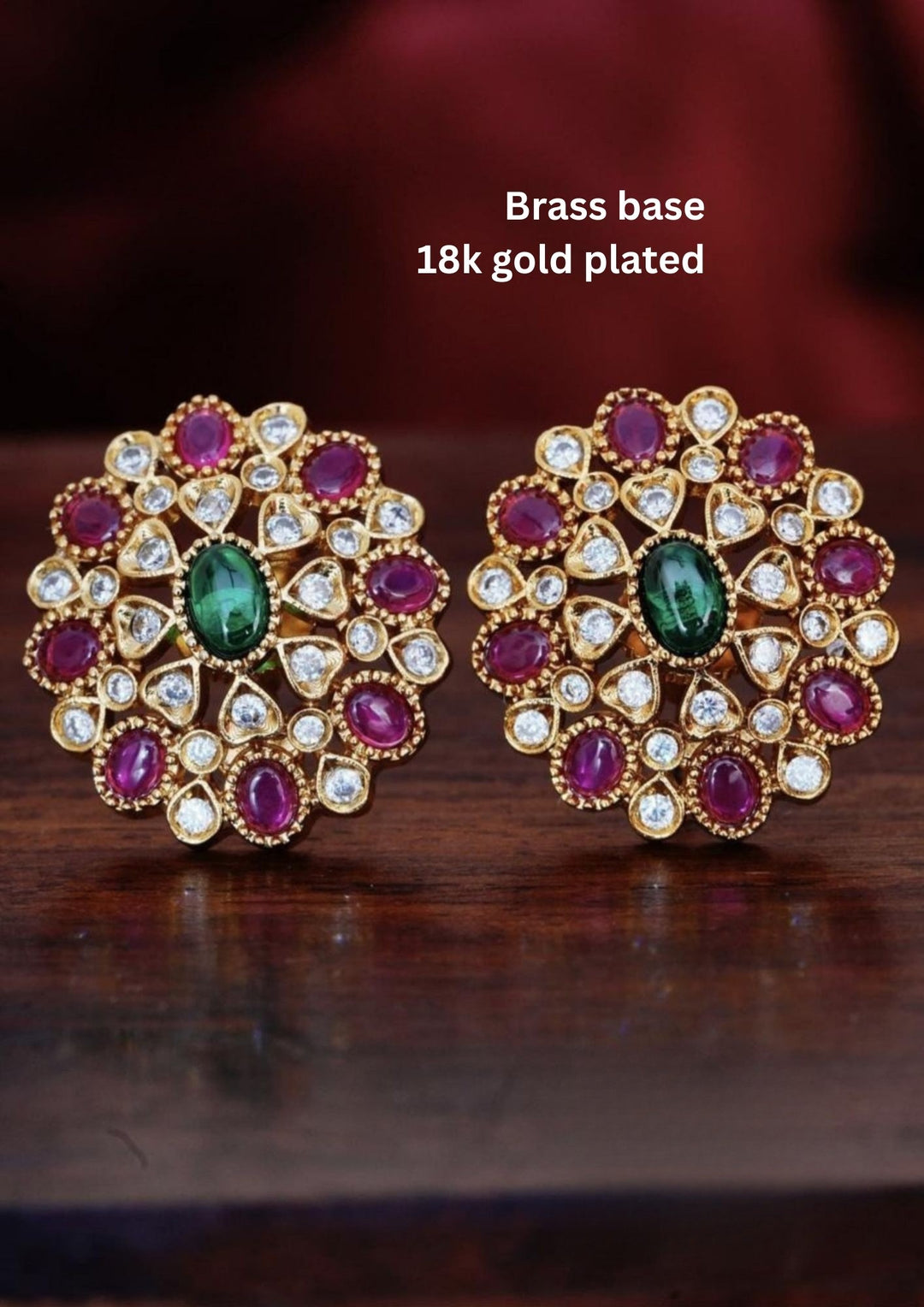 Kundan Brass Base Studs yle115