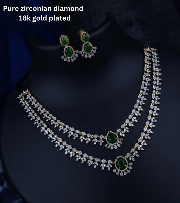 Pure Zirconian Diamond Necklace With Earrings c1015020