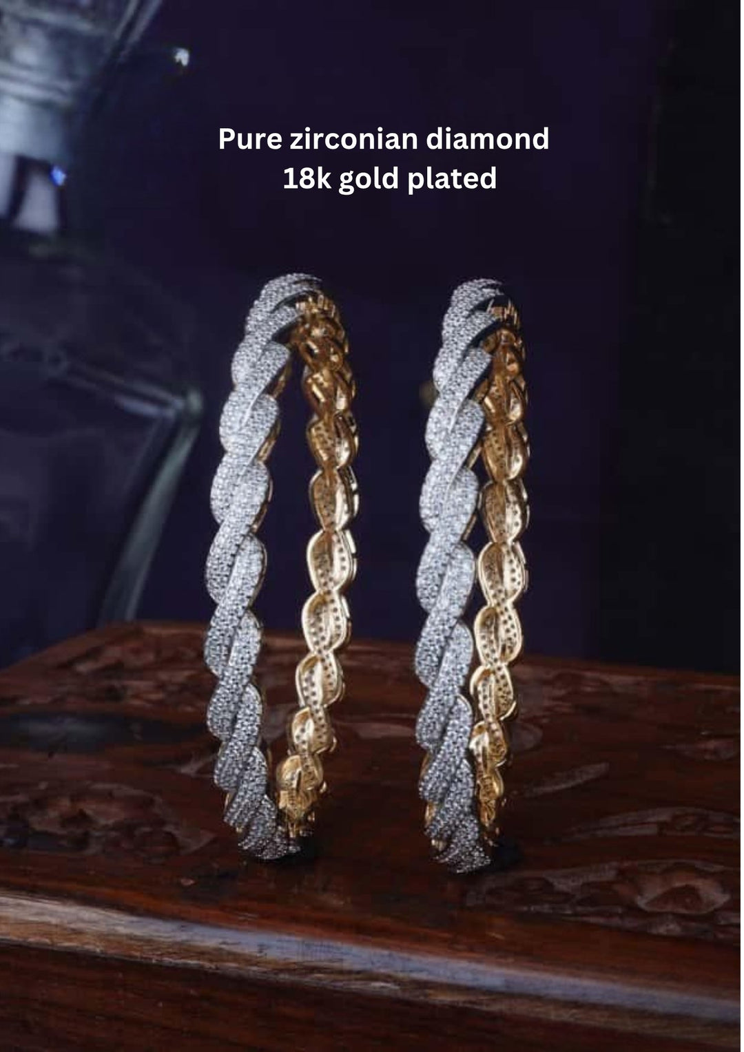 Pure Zirconian Diamond Bangles (set of 2) c109020