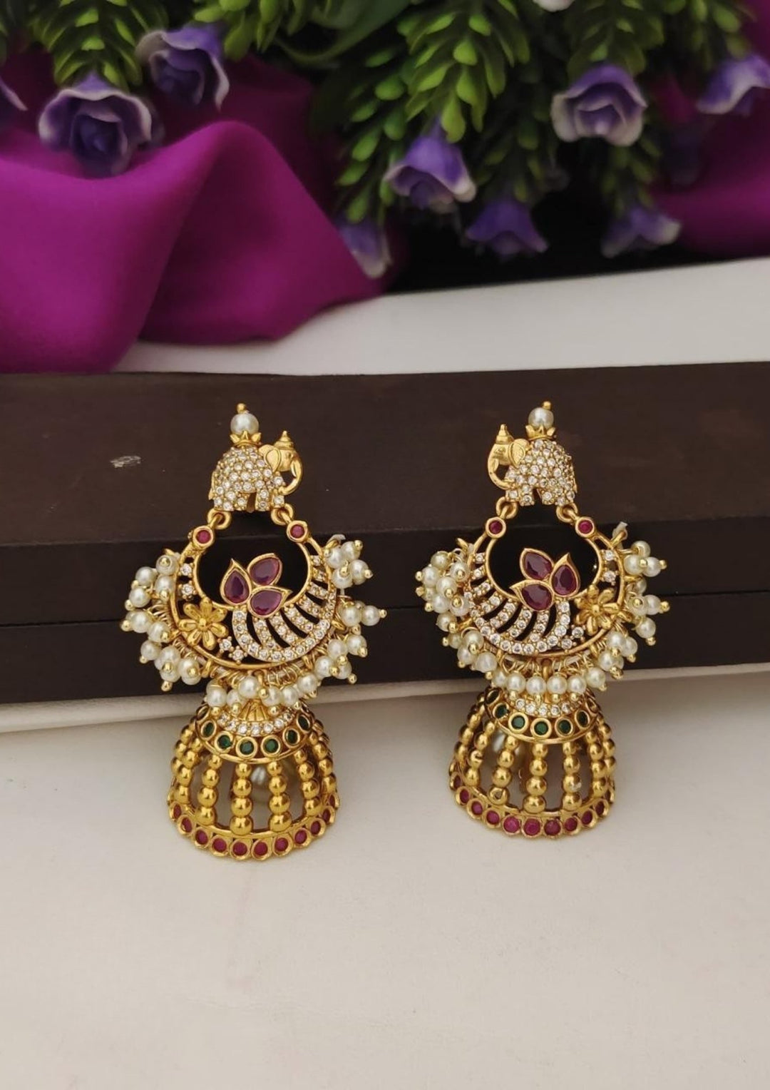 Kundan Jhumkas s95057