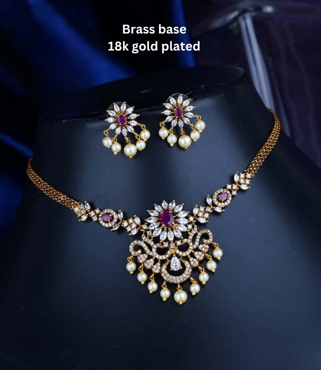 Kundan Necklace with Earrings c105520