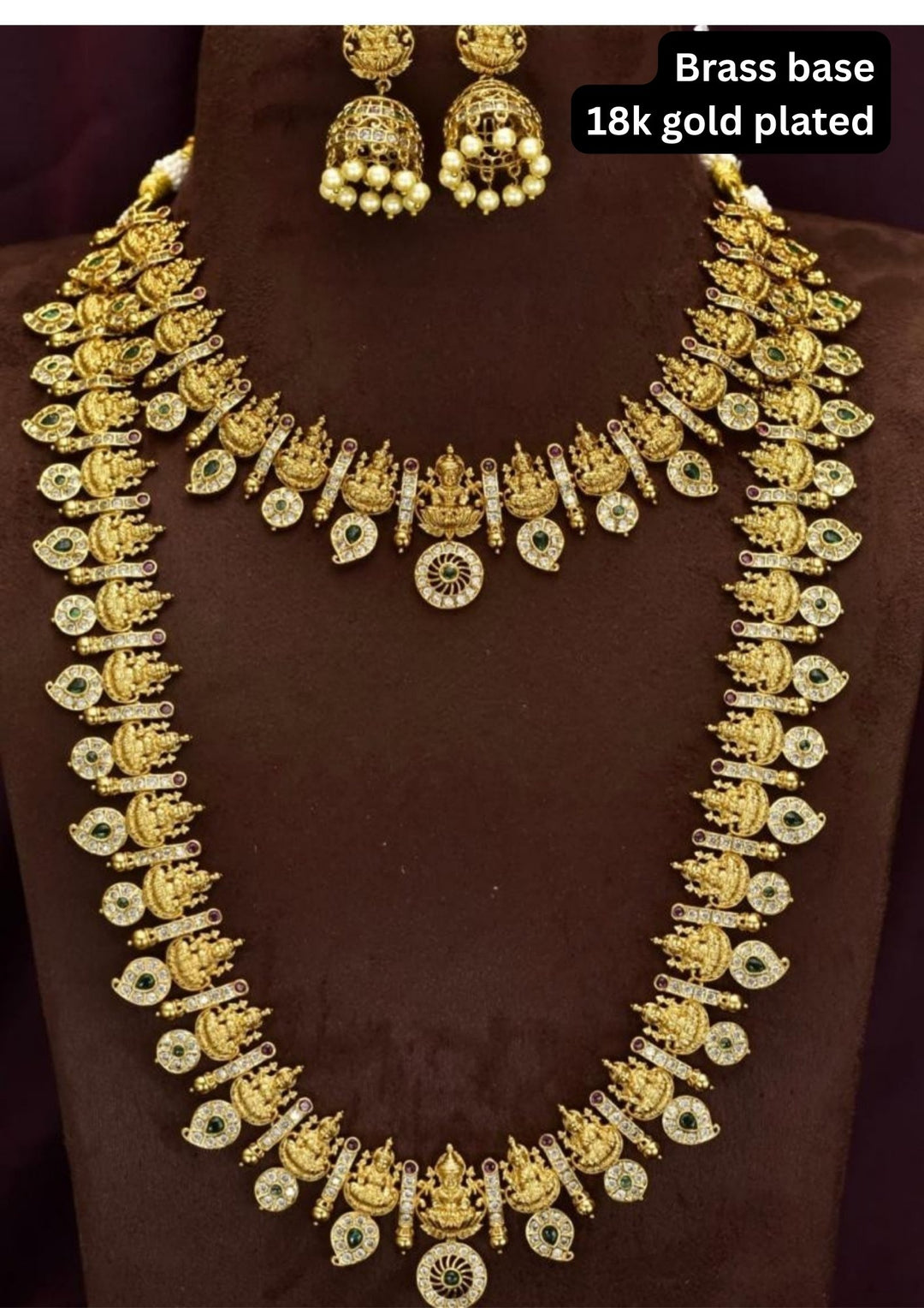 Kundan Temple Necklace with Earrings yle1000