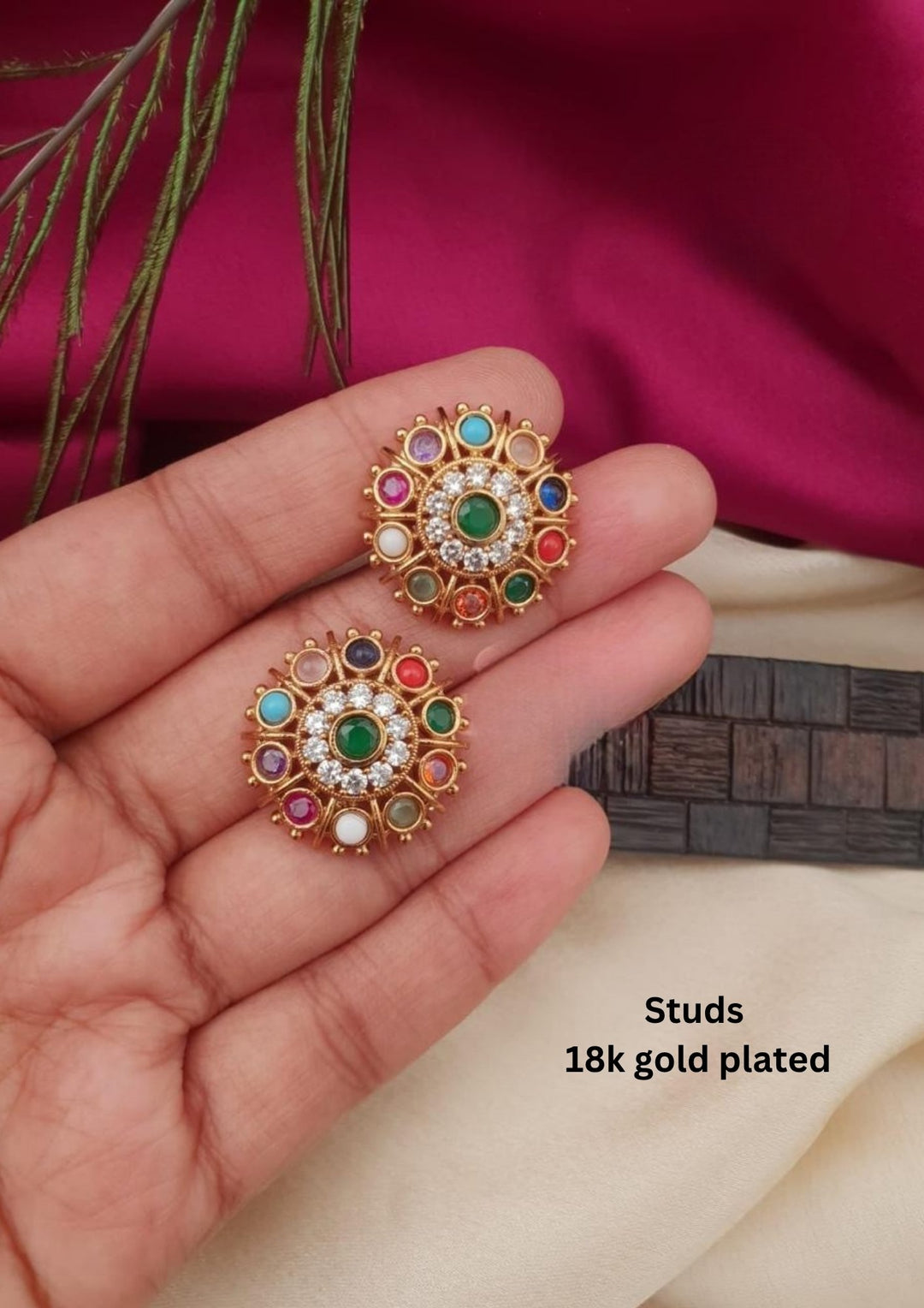 Kundan Studs g10420