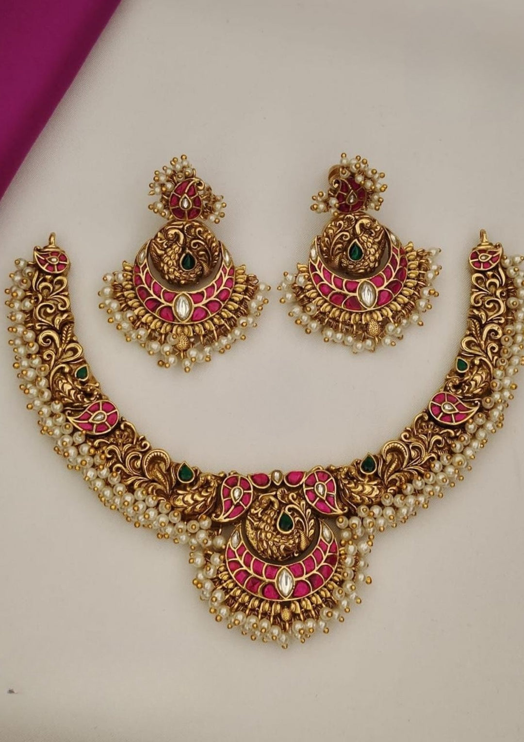 Jadau Kundan Necklace with Earrings s550005