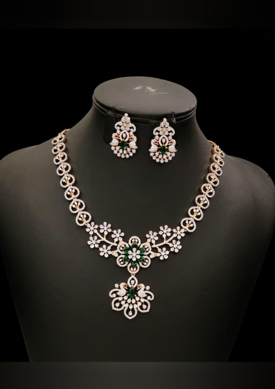 Pure Zirconian Diamond Necklace with Earrings s250012