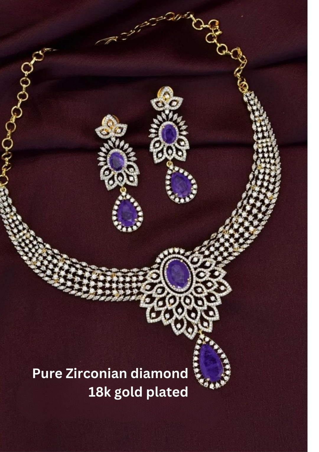 Pure Zirconian Diamond Necklace with Earrings yle750