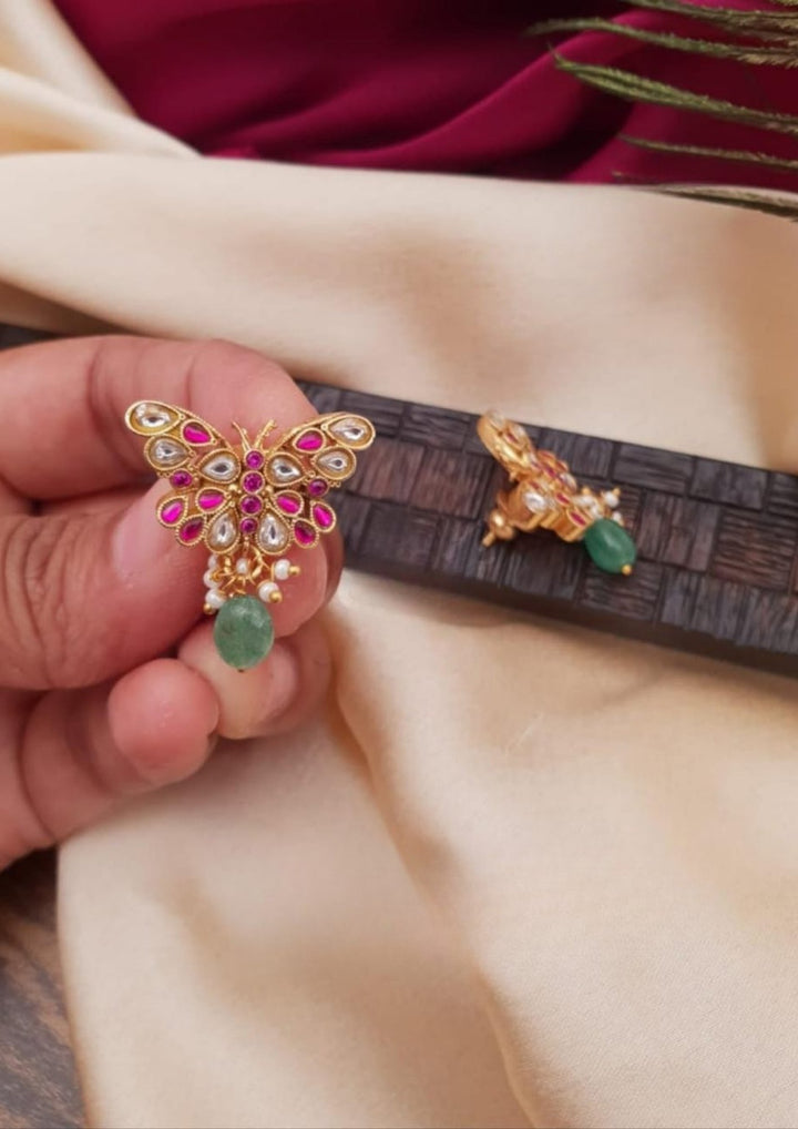 Jadau Kundan Earrings Screw back g10850