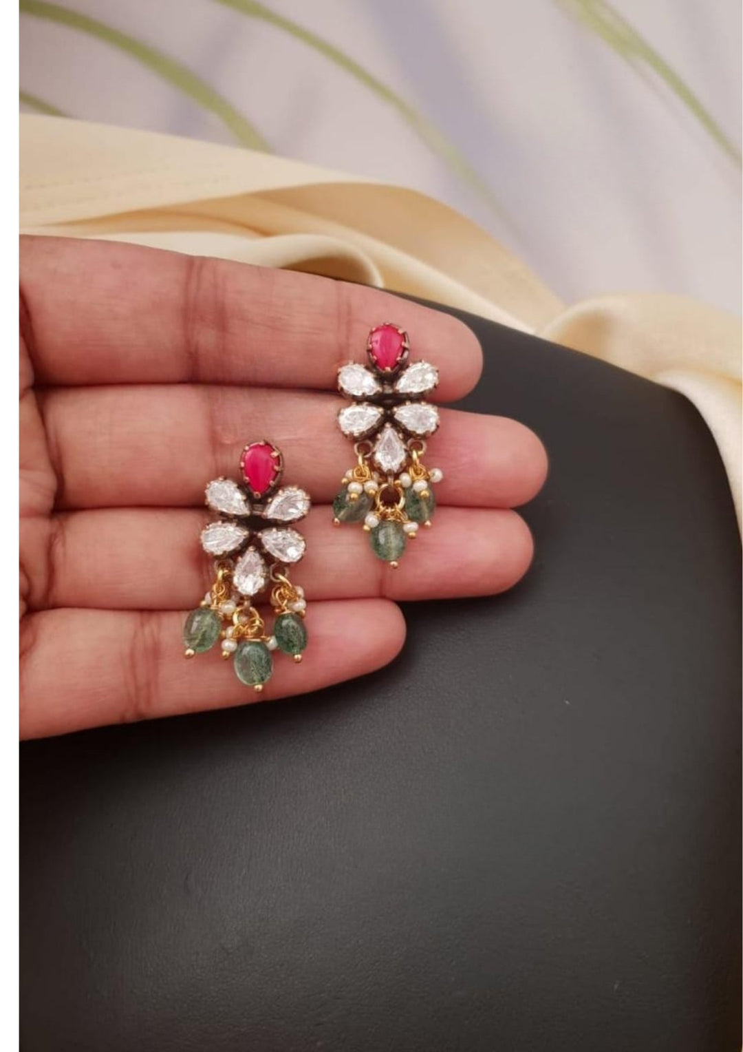 Kundan & Moissinite Stone Earrings g10499