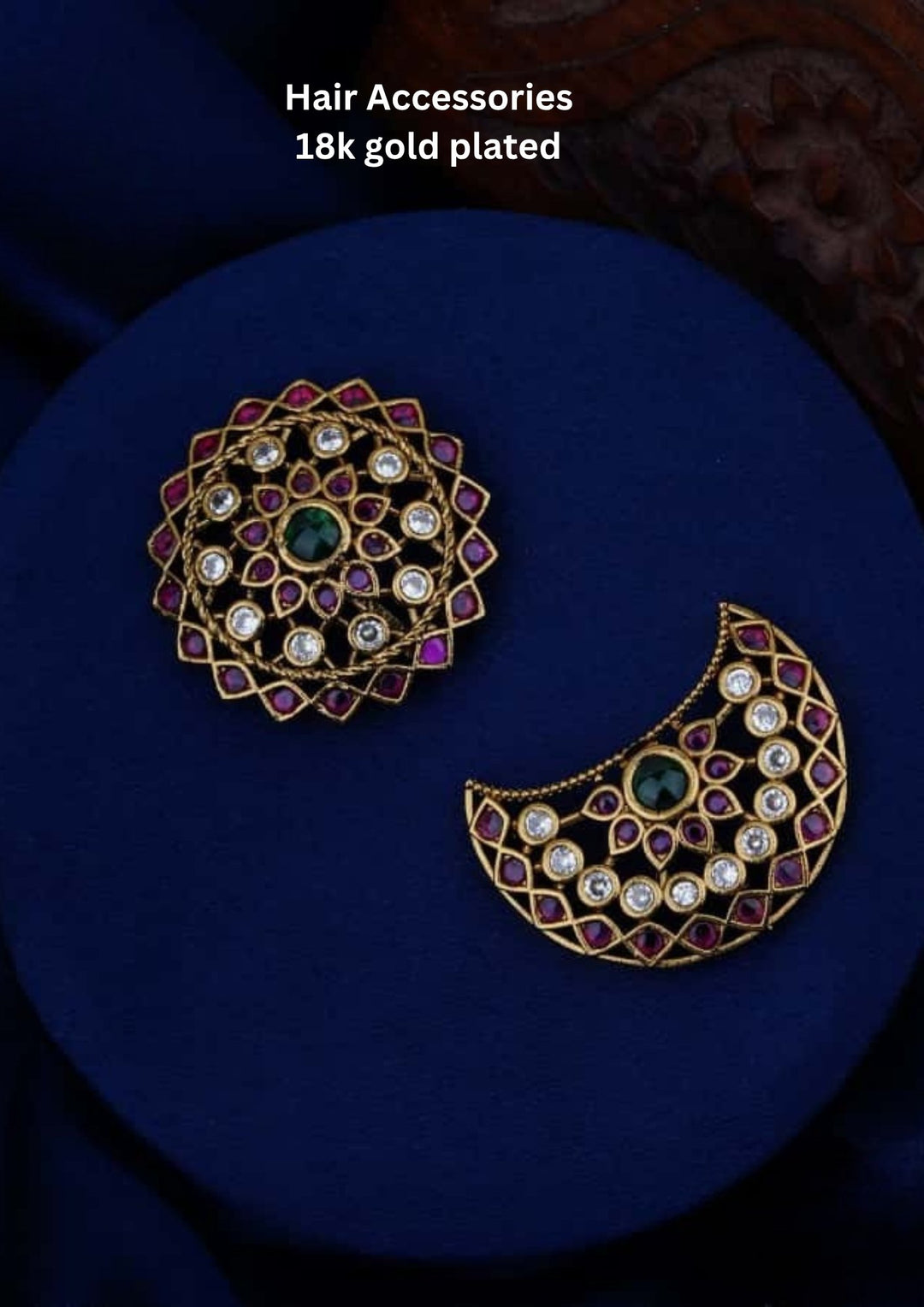 Kundan Sun Moon Hair Accessories c104520