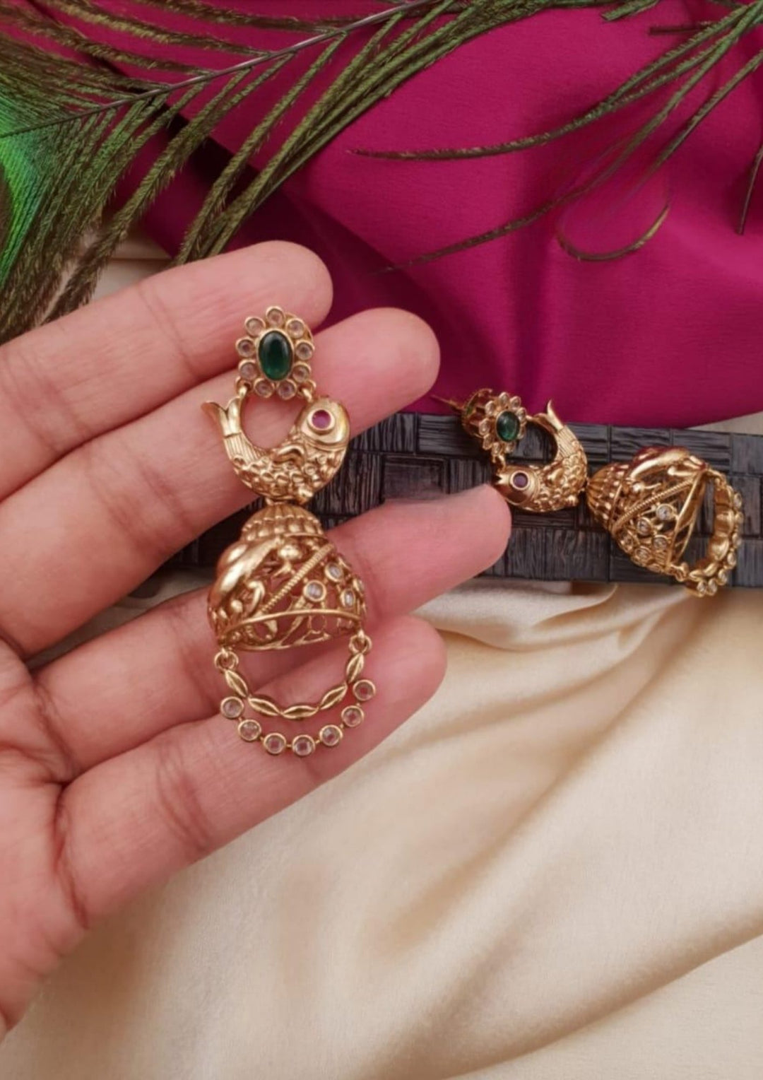 Kundan Stone Jhumkas g10580