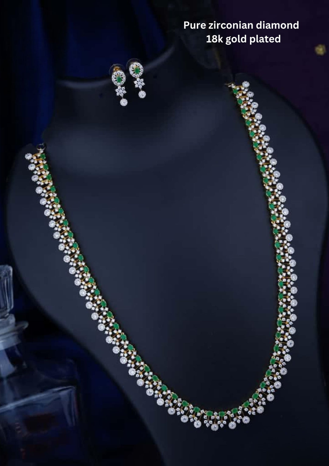 Pure Zirconian Diamond Necklace With Earrings c1021020