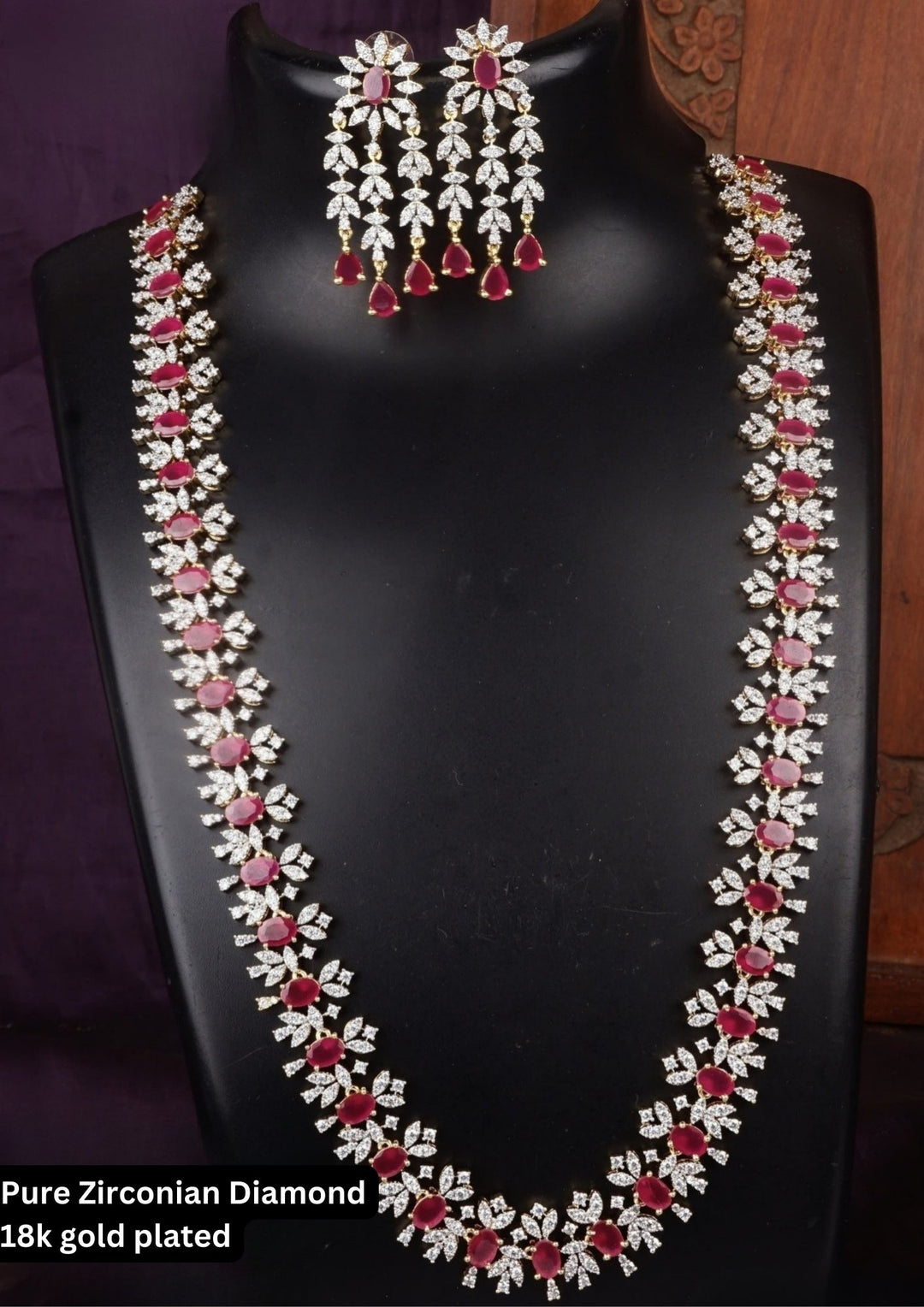 Pure Zirconian Diamond Necklace With Earrings c1022020