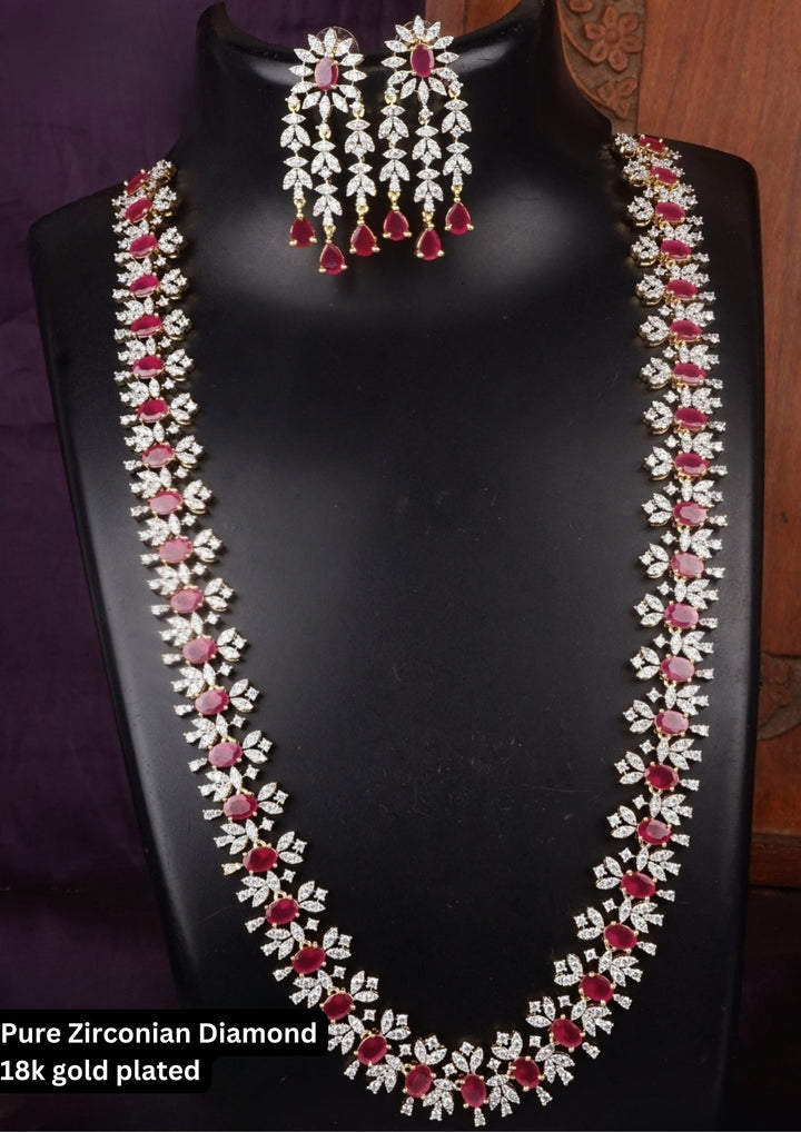 Pure Zirconian Diamond Necklace With Earrings c1022020