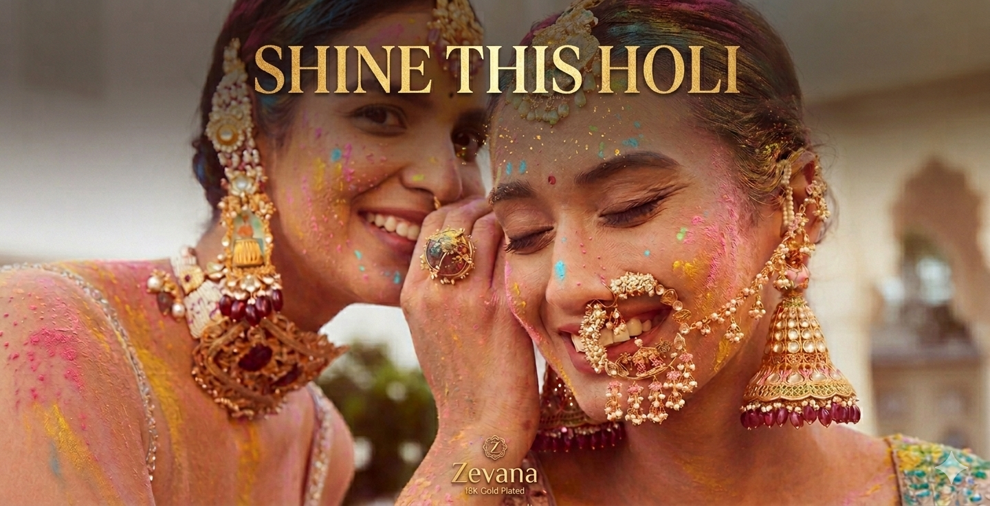 Celebrate Holi in Style: Why Zevana 18K Gold Plated Jewellery Is the Must-Have Accessory This Festive Season