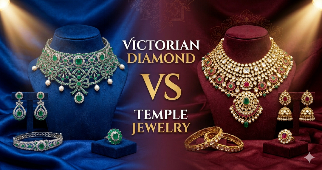 Victorian Diamond vs Temple vs Jadau Kundan Jewelry: Which One Should You Choose?