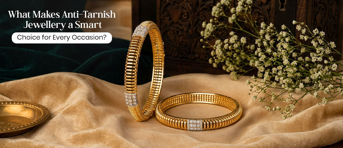 Zevana anti-tarnish jewellery showcased on a brown cover
