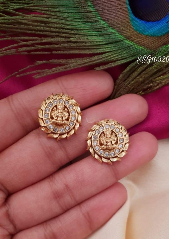 Kundan stone temple jewelry earrings g10320