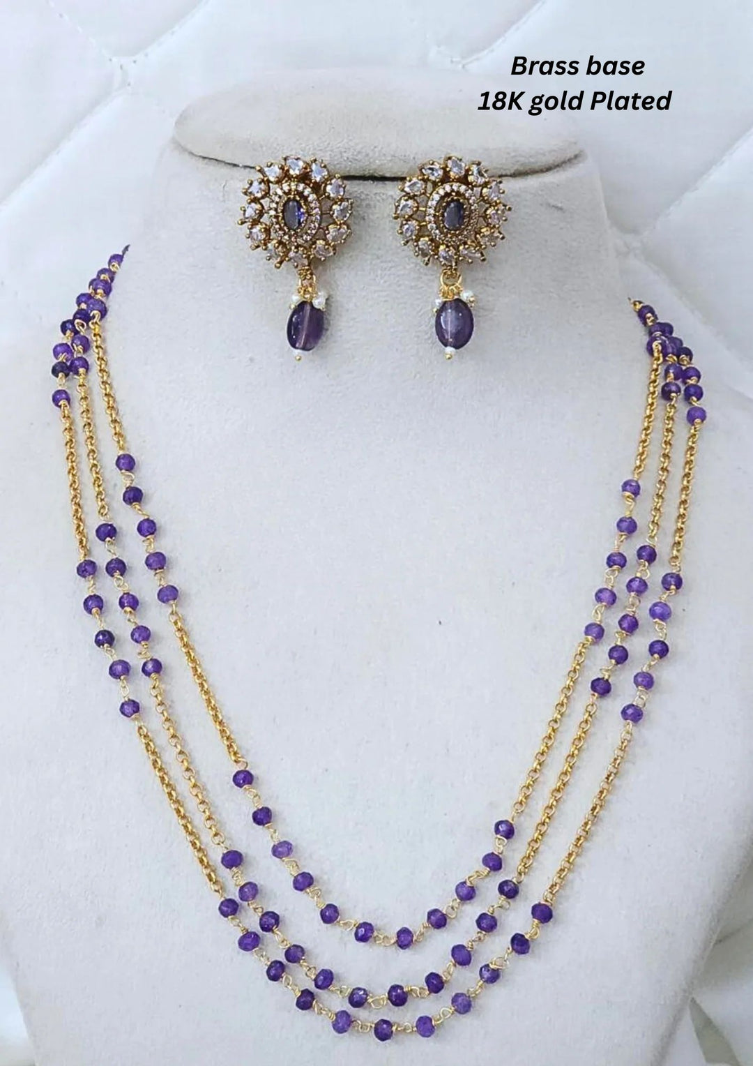 Kundan & Beads Necklace With Earrings r10880