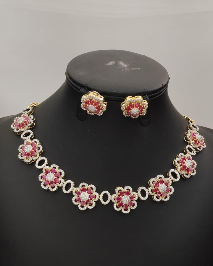 Pure Zirconian Diamond Necklace with Earrings s 200061