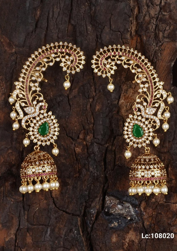 Kundan and beads earrings c108020