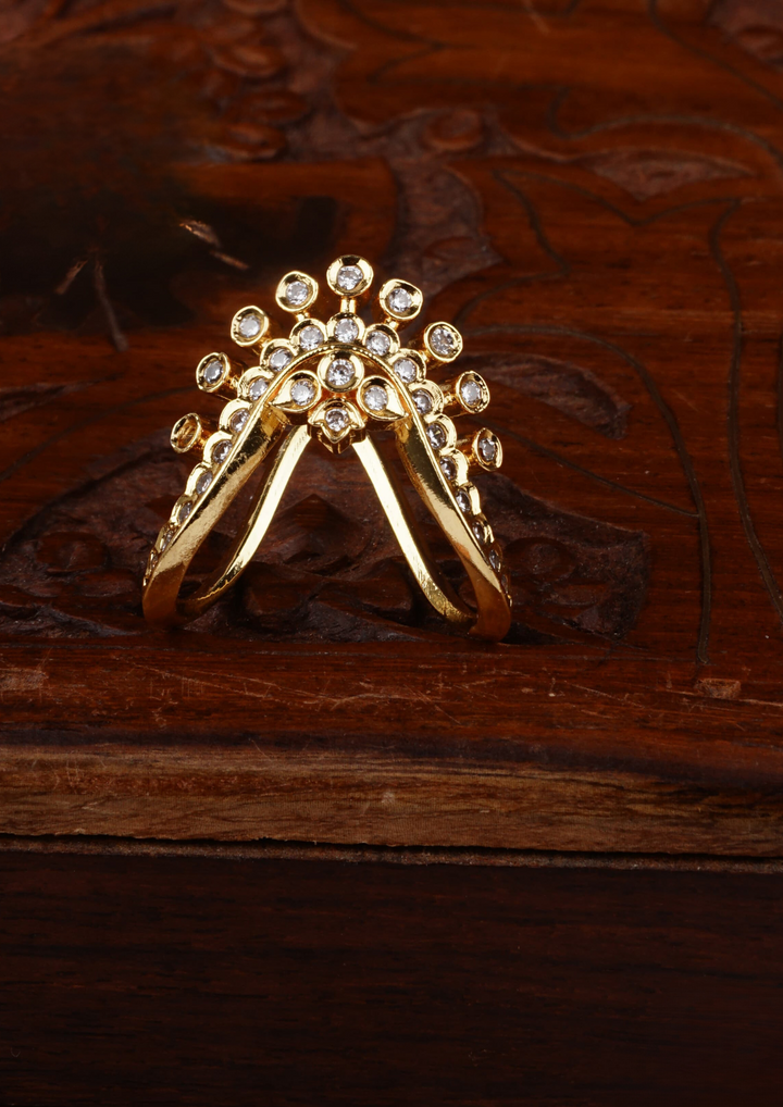 Kundan stone gold finish ring c102020