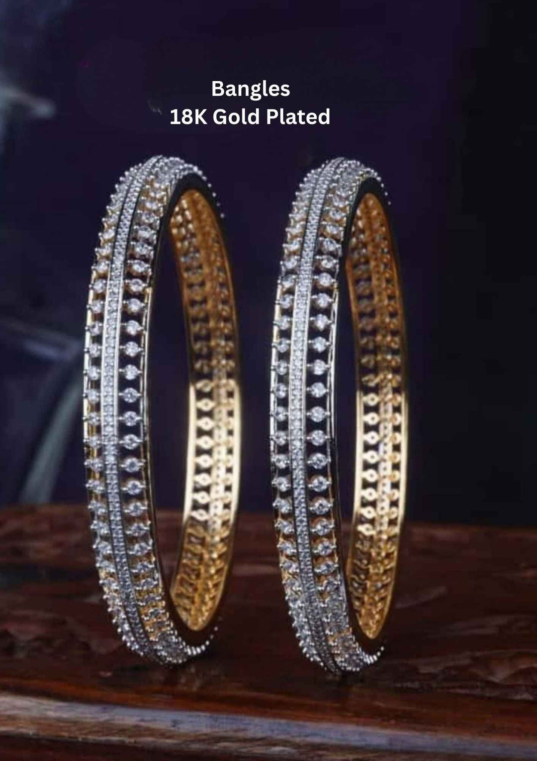 18K gold-plated diamond bangles