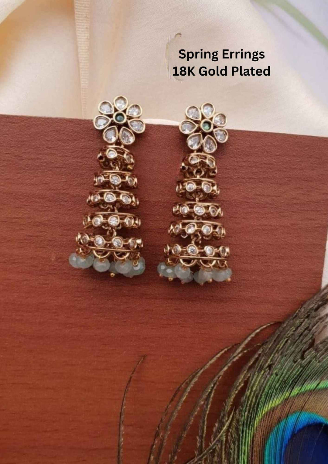 18K gold-plated spring earrings 
