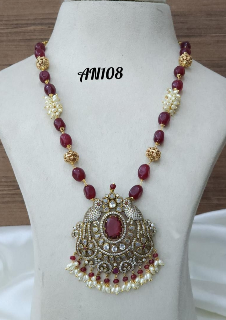 Kundan and beads necklace AN 108