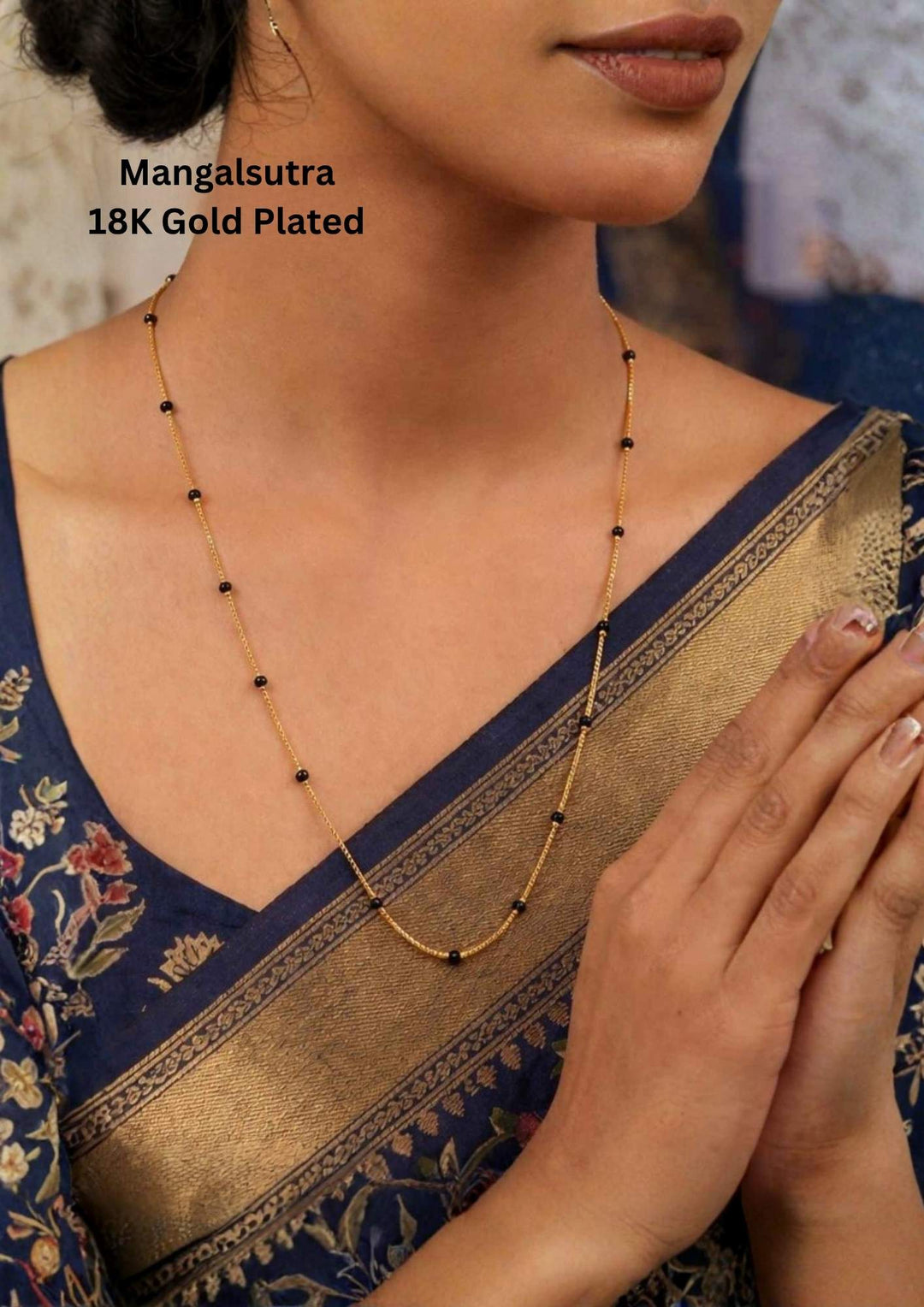 18k Gold Plated Plain Mangalsutra Ideal For Dailywear 