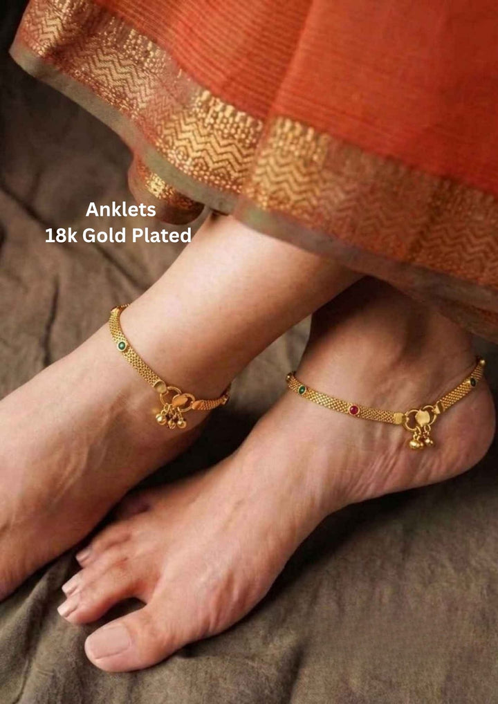 18k Gold Plated Anklets (Payal) Ideal For Dailywear 