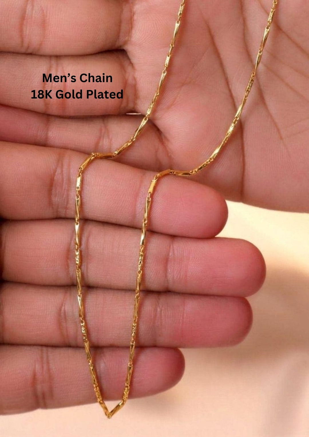 18k Gold Plated Bamboo Men's Chain
