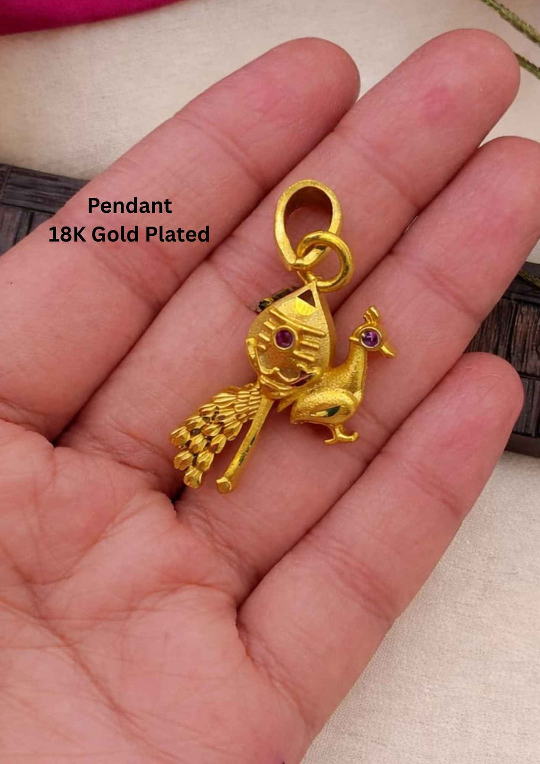 18k Gold Plated Temple Velmayil Pendant 