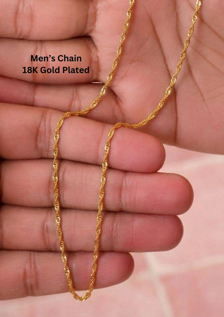 18k Gold Plated Twisted Rope Men&