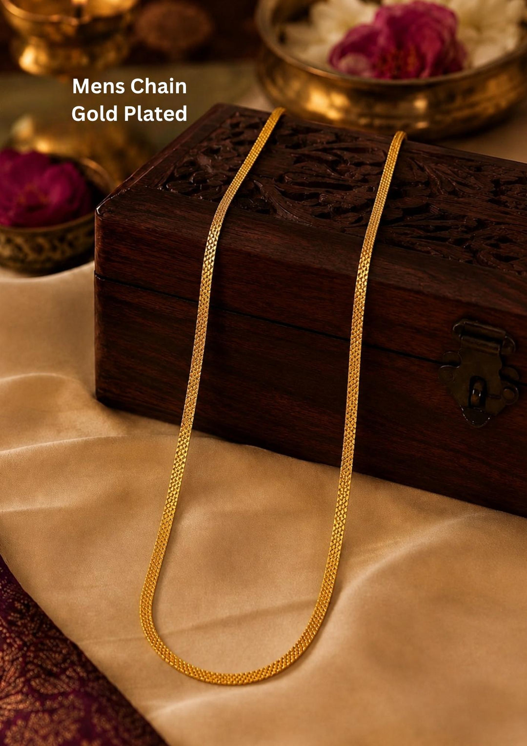 Gold-plated men's chain perfect for daily wear, office wear it comes with anti tarnish and skin friendly