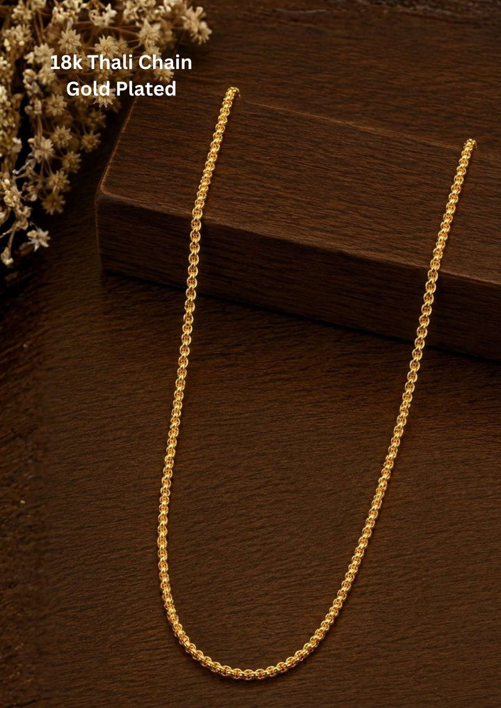 18k gold plated thali chain design in pattern of doublw chain twisted model perfect for dailywear