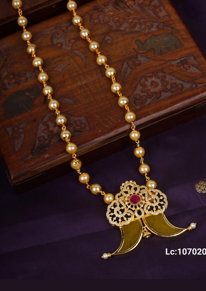 Kundan and beads necklace lc 107020