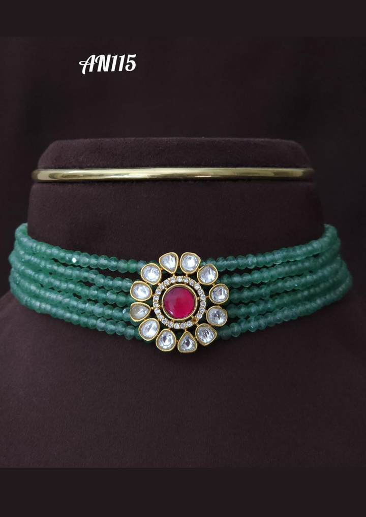 Jadau kundan and beads necklace AN 115