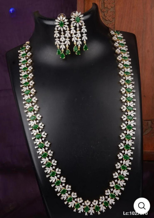 American diamond necklace with earrings c1022020