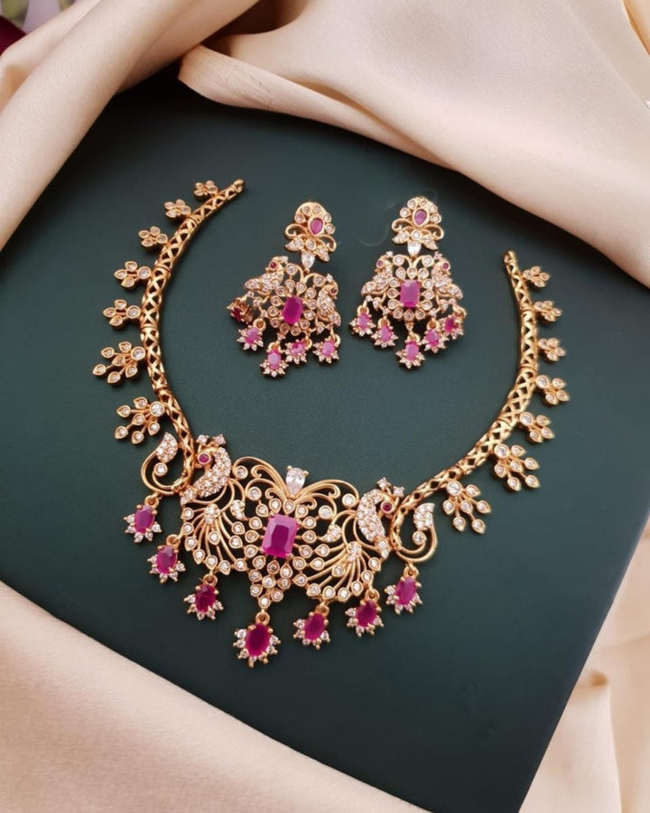 Pure Zirconian Diamond Necklace with Earrings g 101150