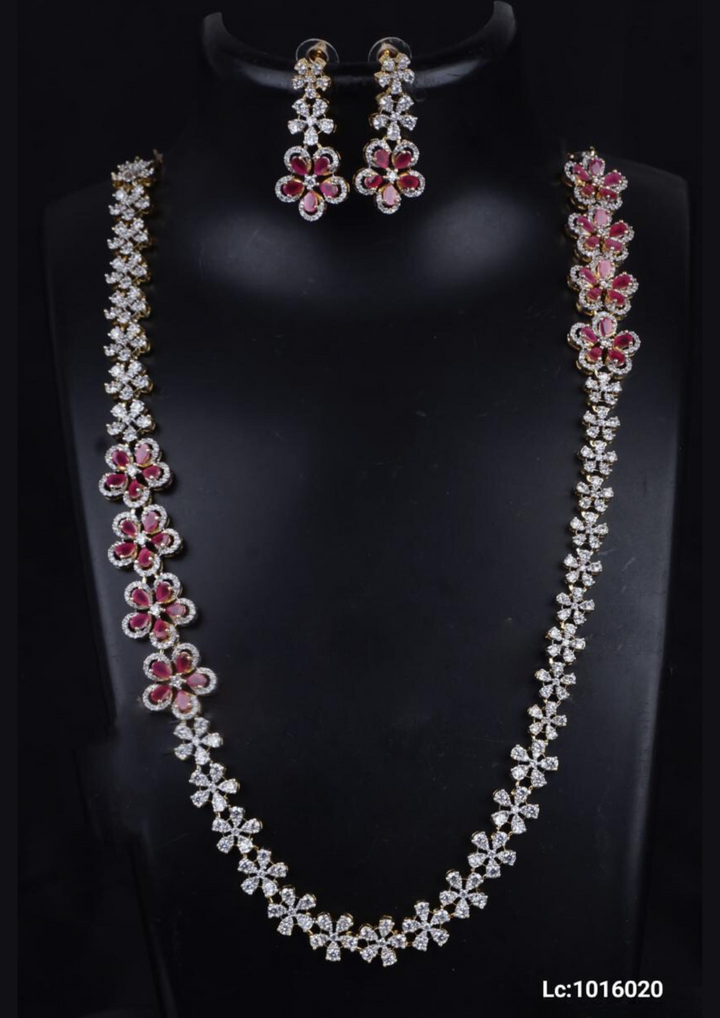 American diamond necklace with earrings c1016020